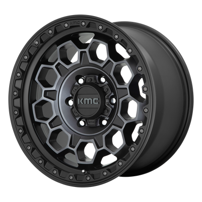 KMC KM545 TREK 17X8 38 5X108 SATIN BLACK WITH GRAY TINT