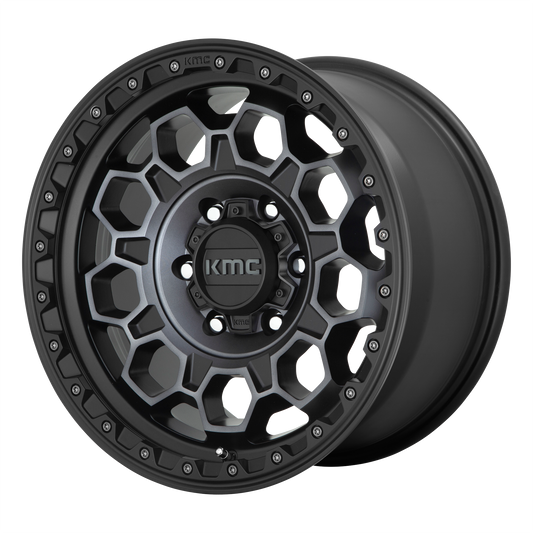 KMC KM545 TREK 17X9 18 6X120/6X120 Satin Black With Gray Tint