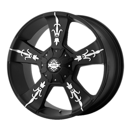 KMC KM668 VANDAL 22X9 18 8X165.1/8X6.5 Matte Black With Machined Face