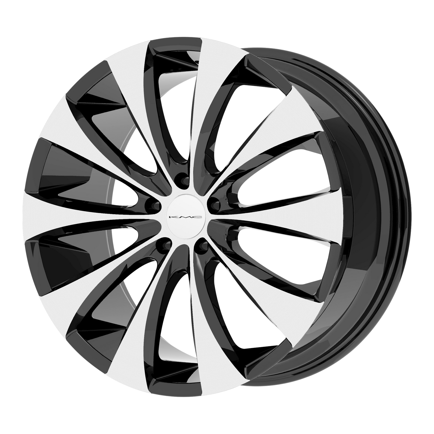KMC KM679 FADER 20X9.5 38 5X114.3/5X4.5 Gloss Black With Machined Face