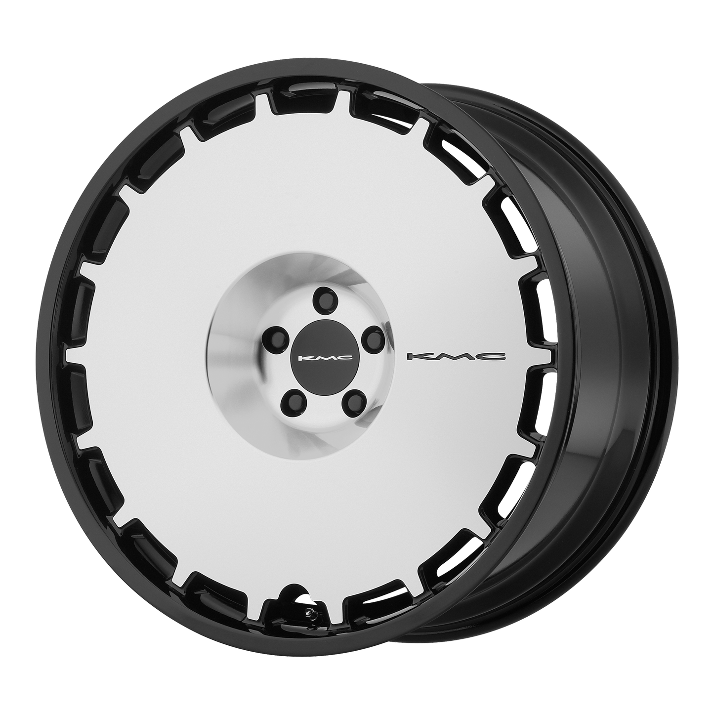 KMC KM689 SKILLET 22X9 15 5X115/5X115 Gloss Black Machined Face