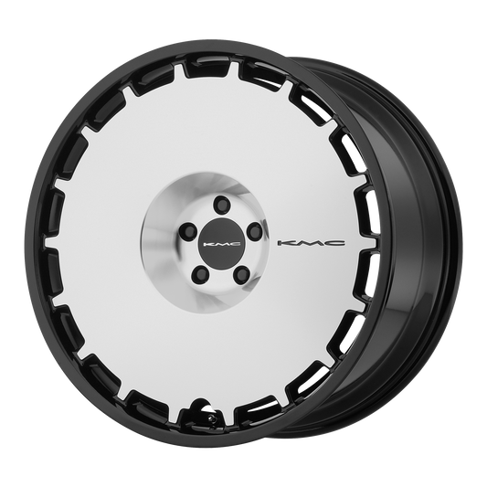 KMC KM689 SKILLET 22X9 38 BLANK/BLANK Gloss Black Machined Face