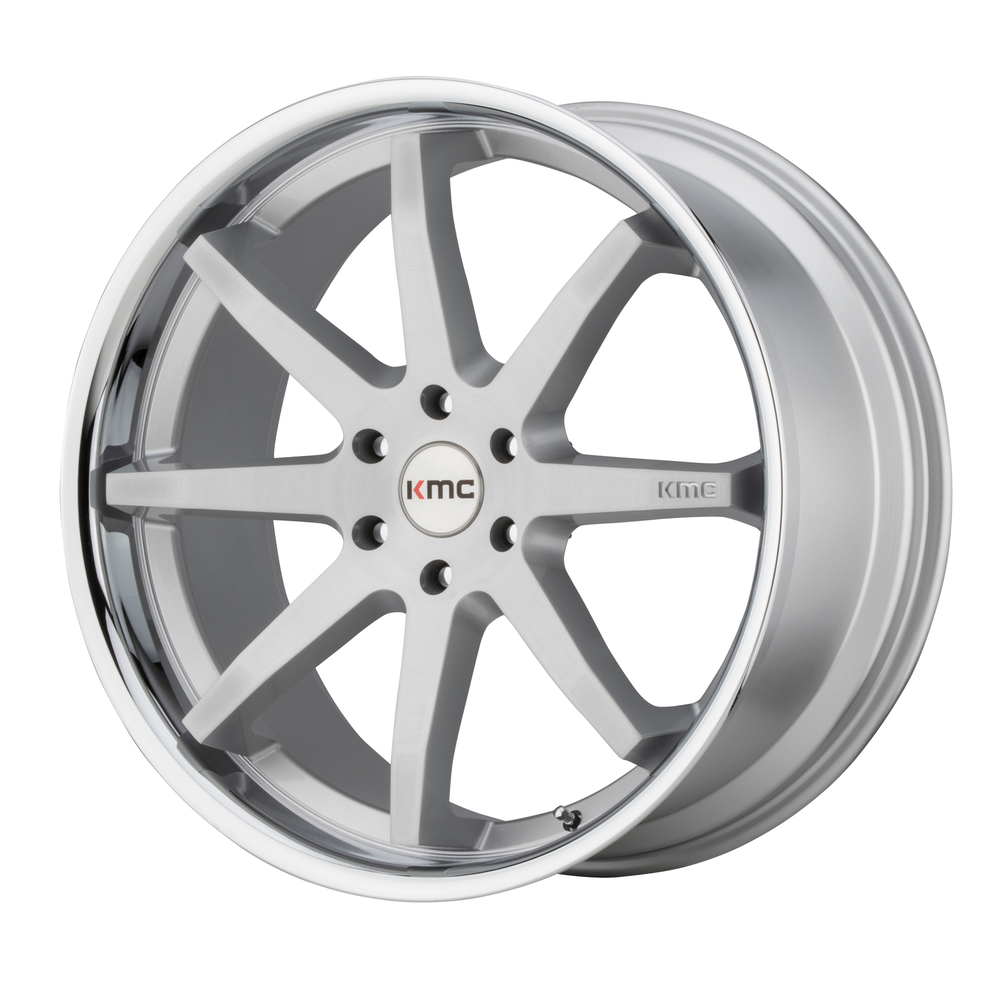 KMC KM715 REVERB 20X9 30 5X120/5X4.72 Brushed Silver Chrome Lip