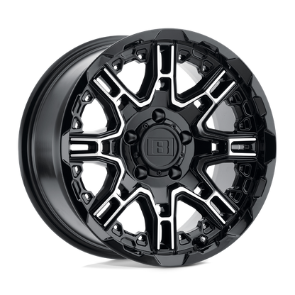 Level 8 SLINGSHOT 16X8.5 10 6X135/6X5.3 GLOSS BLACK W/ MACHINED FACE