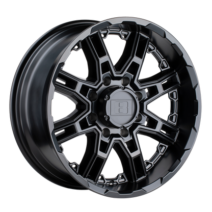 Level 8 SLINGSHOT 16X8.5 -10 8X165.1/8X6.5 MATTE BLACK