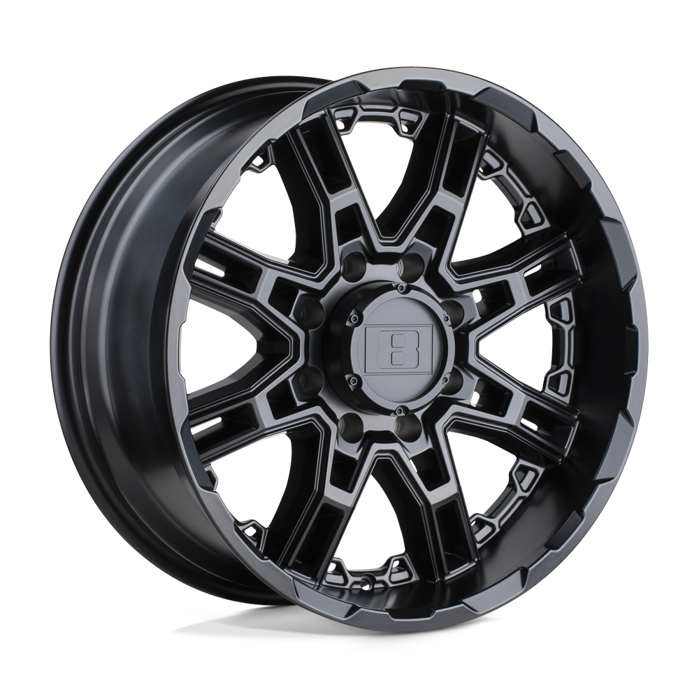 Level 8 SLINGSHOT 17X8.5 0 8X165.1/8X6.5 MATTE BLACK