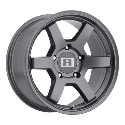 Level 8 MK6 17X8 -10 6X139.7/6X5.5 MATTE GUNMETAL