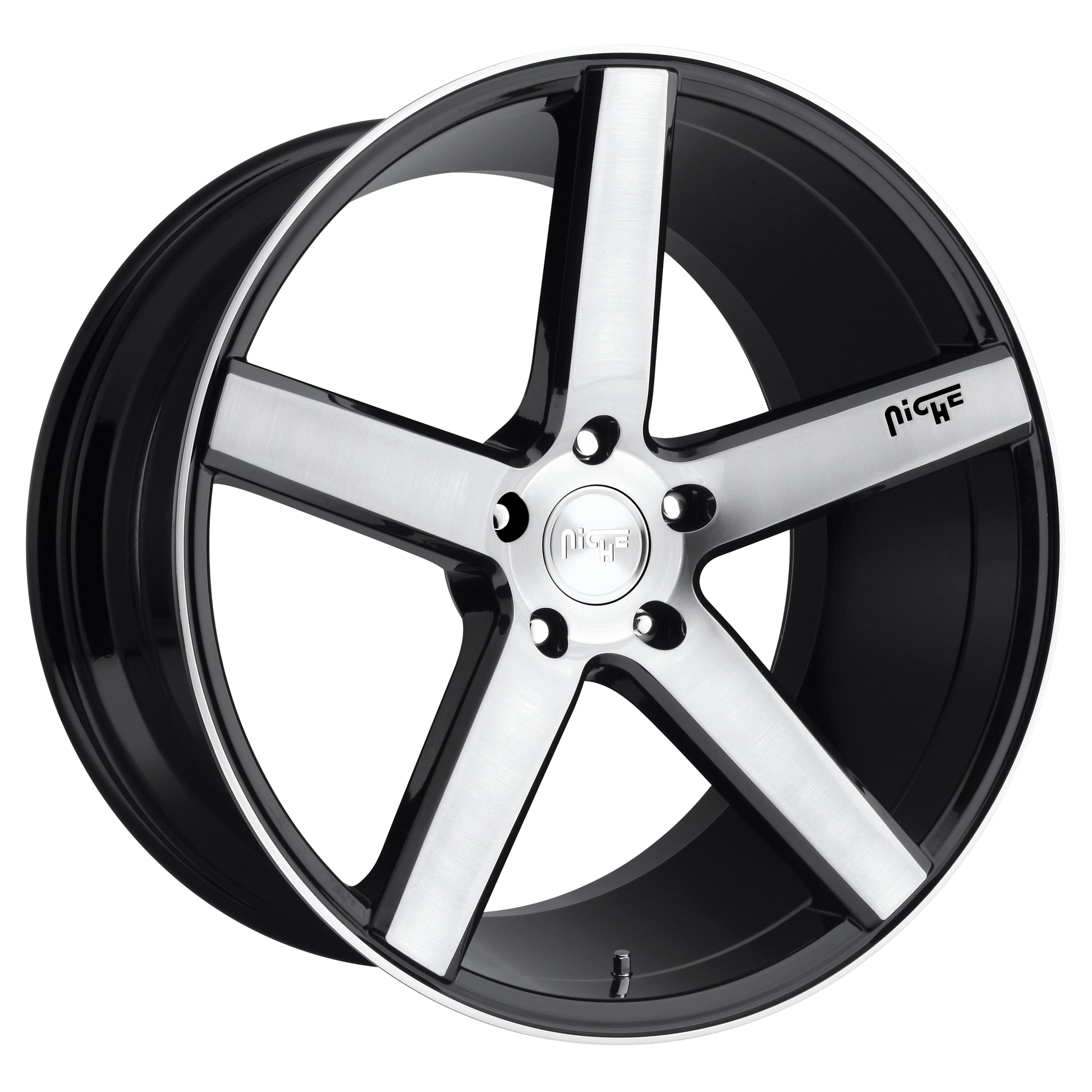 Niche 1PC M124 MILAN 19x8.5 35 5x114.3/5x4.5 GLOSS BLACK BRUSHED