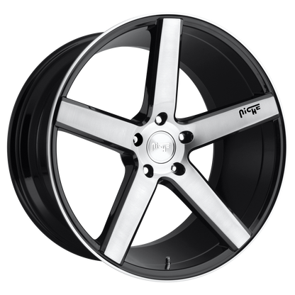 Niche 1PC M124 MILAN 20X8.5 34 5X112 GLOSS BLACK BRUSHED