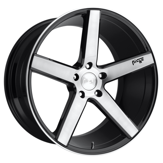 Niche 1PC M124 MILAN 18x8 40 5x114.3/5x4.5 GLOSS BLACK BRUSHED