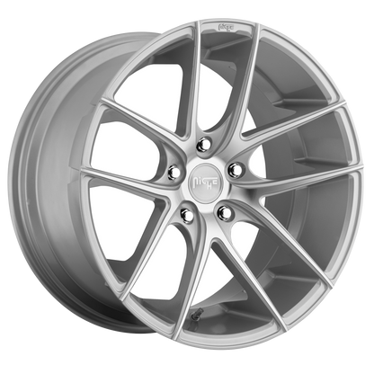Niche 1PC M131 TARGA 19X8.5 42 5X112 GLOSS SILVER MACHINED