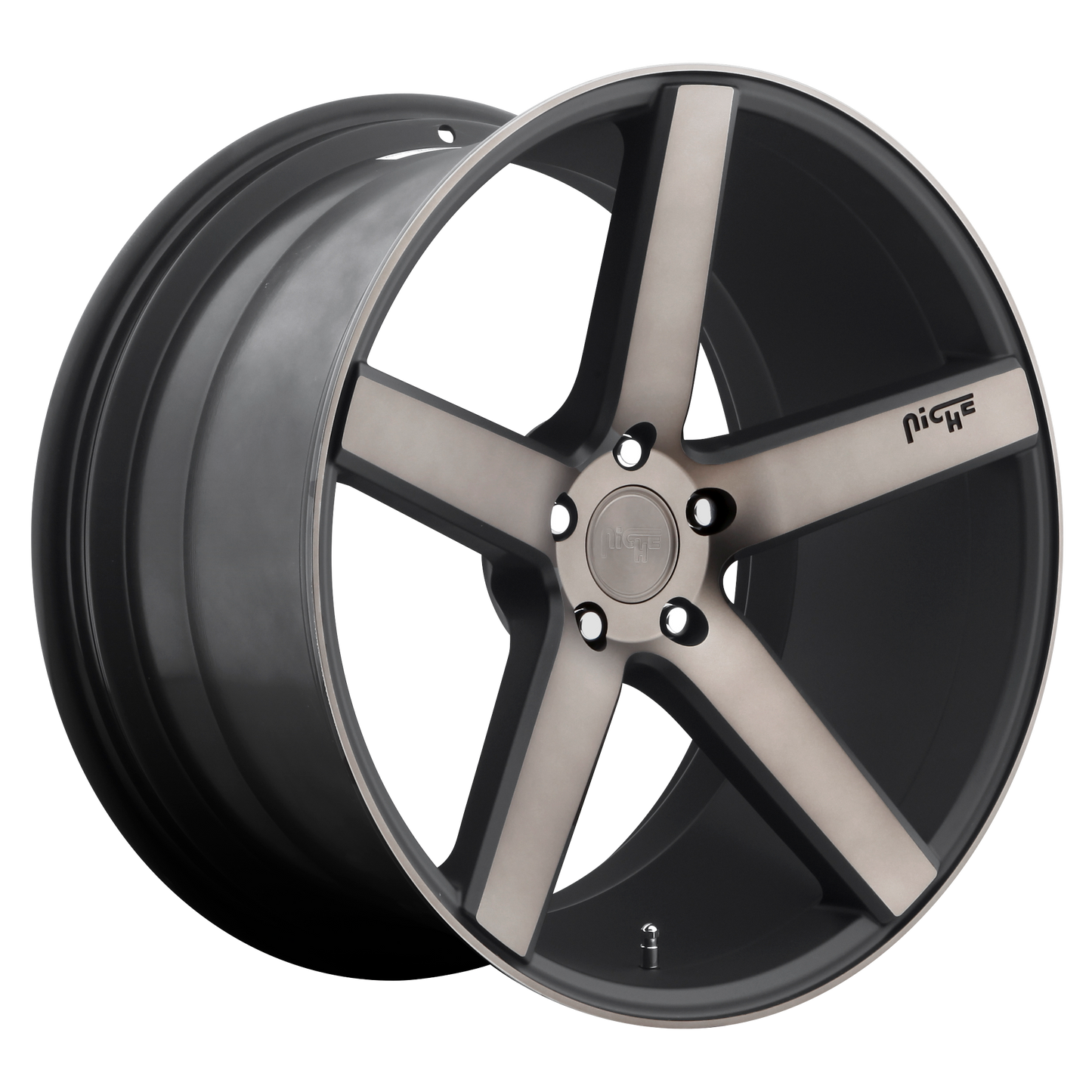 Niche 1PC M134 MILAN 19x8.5 42 5x112/5x112 MATTE BLACK MACHINED WITH DOUBLE DARK TINT