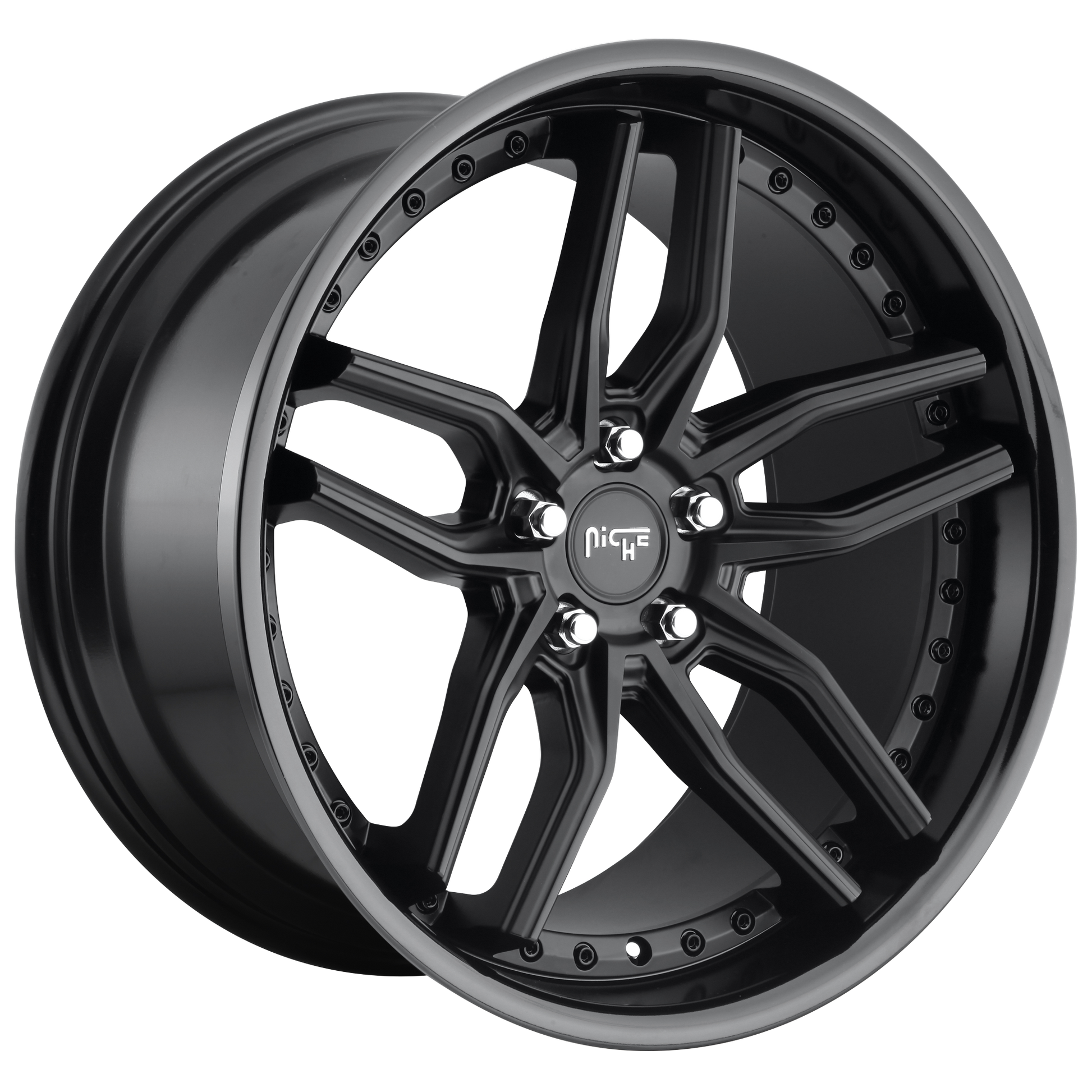 Niche 1PC M194 METHOS 19X9.5 48 5X112 GLOSS BLACK MATTE BLACK