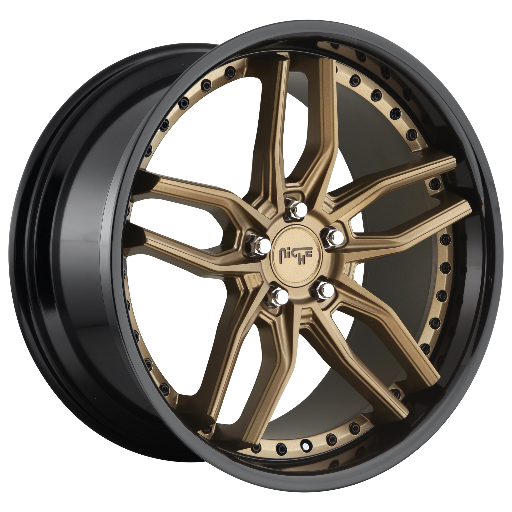 Niche 1PC M195 METHOS 19X9.5 48 5X112 MATTE BRONZE BLACK BEAD RING