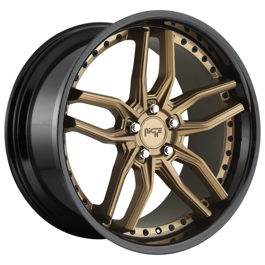 Niche 1PC M195 METHOS 19x9.5 35 5X120/5X4.72 MATTE BRONZE BLACK BEAD RING