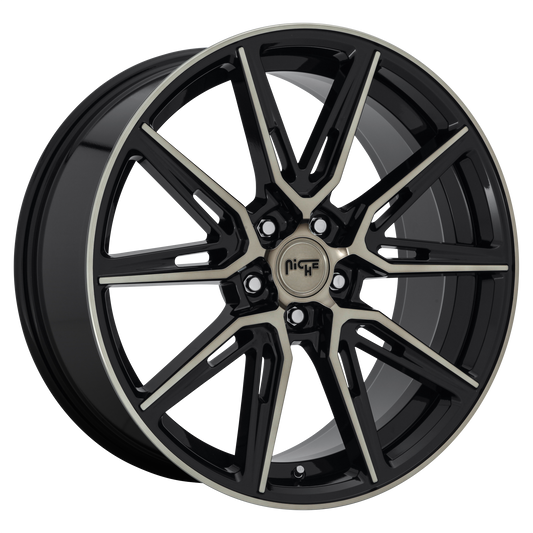 Niche 1PC M219 GEMELLO 20x9 35 5X120/5X4.72 GLOSS MACHINED DOUBLE DARK TINT