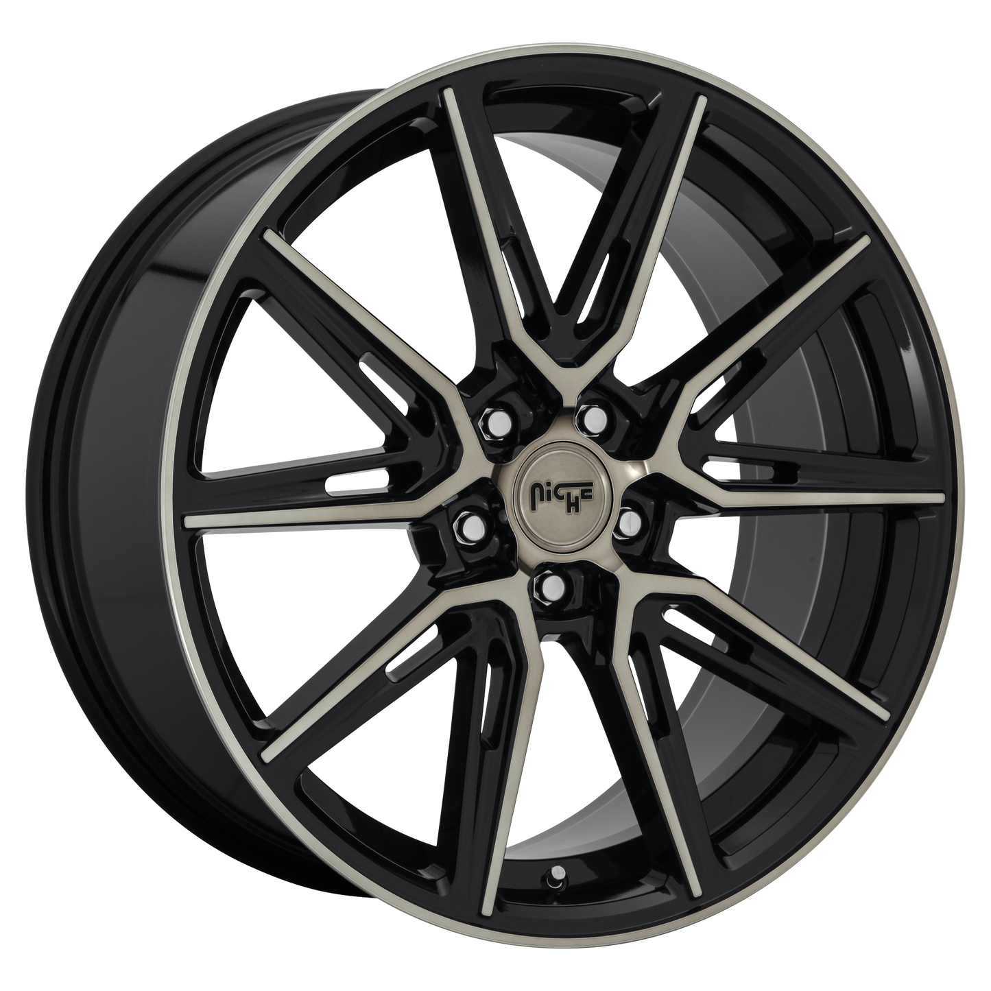 Niche 1PC M219 GEMELLO 20x10.5 40 5x114.3/5x4.5 GLOSS MACHINED DOUBLE DARK TINT