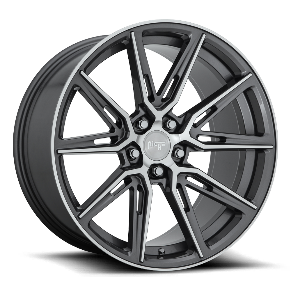 Niche 1PC M220 GEMELLO 20x9 18 5x115/5x115 GLOSS ANTHRACITE MACHINED