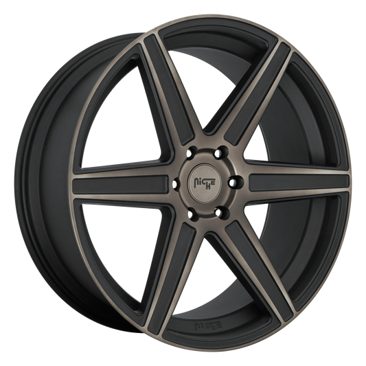 Niche 1PC M236 CARINA 22x9.5 30 6x139.7/6x5.5 MATTE MACHINED DOUBLE DARK TINT