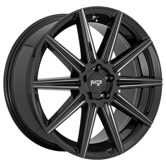 Niche 1PC M243 TIFOSI 20x9 38 5x115/5x115 GLOSS BLACK MILLED