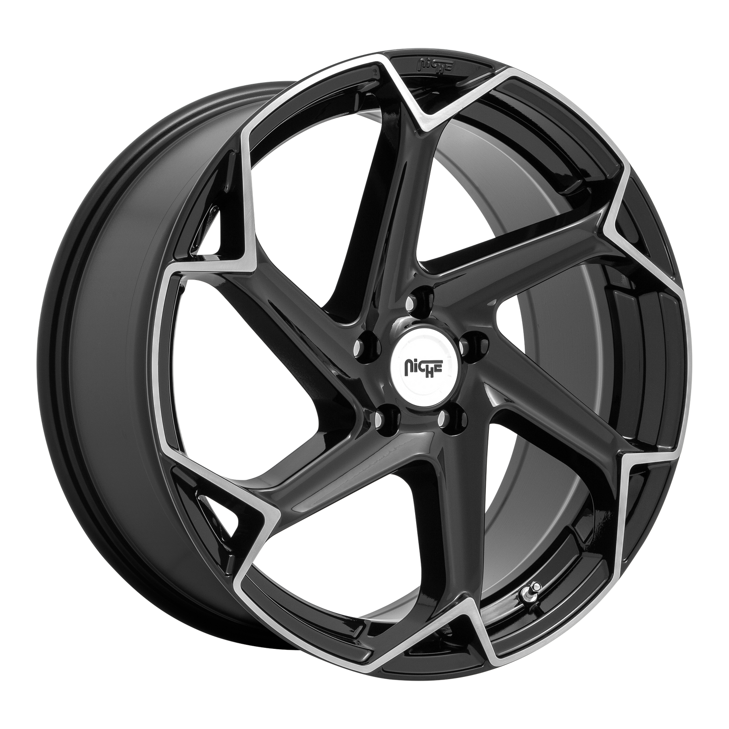 Niche 1PC M255 FLASH 20X10.5 40 5X112 GLOSS BLACK BRUSHED