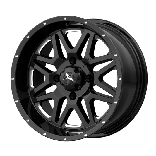 MSA Offroad Wheels M26 VIBE 14x7 0 4x137/4x137 Milled Gloss Black