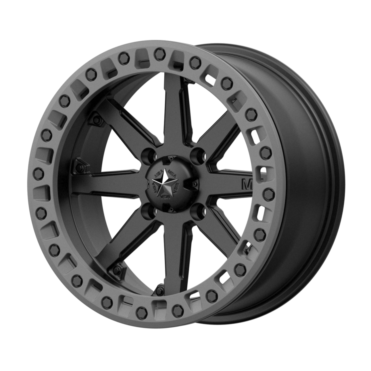 MSA Offroad Wheels M31 LOK2 14x10 0 4x137/4x137 Satin Black Matte Gray Ring
