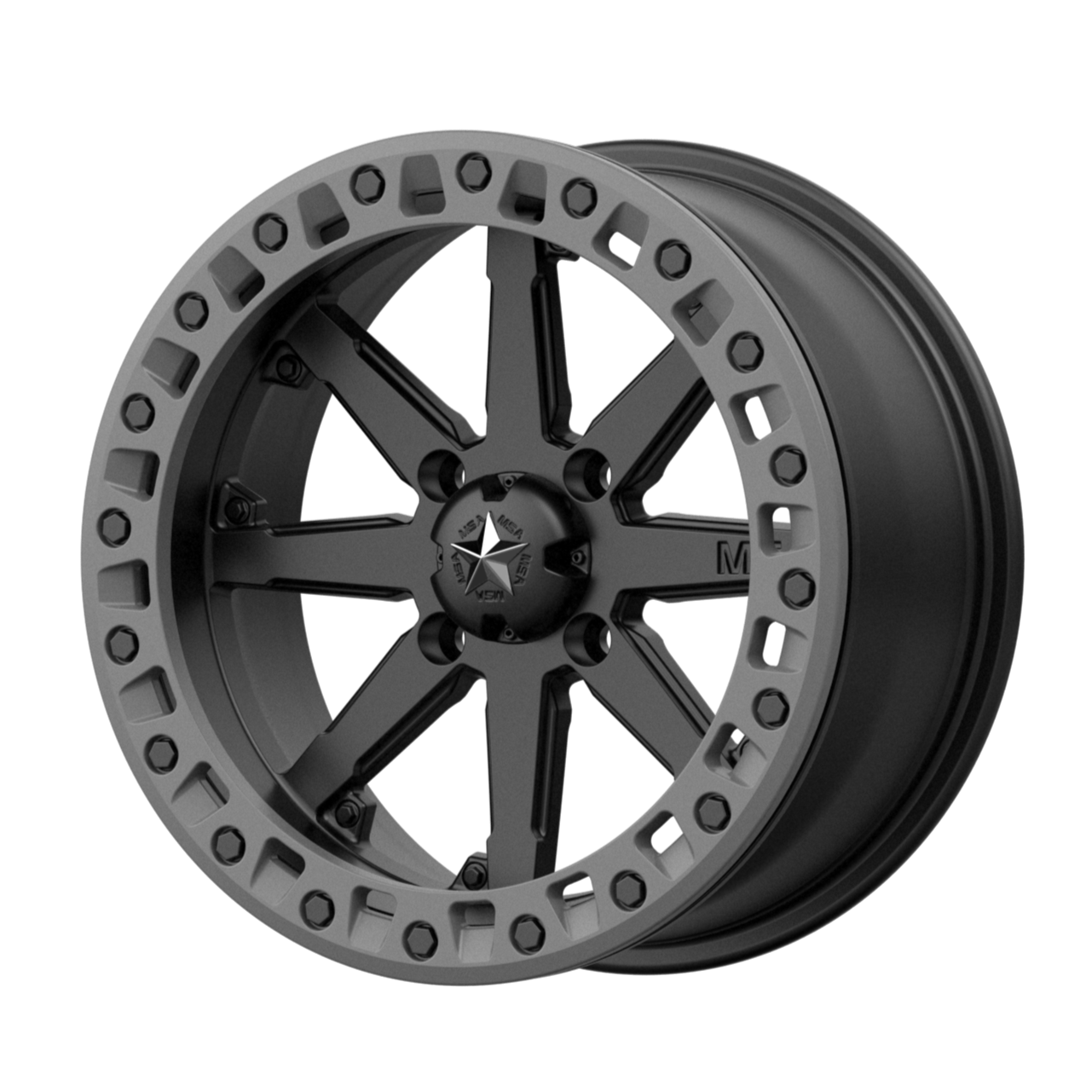 MSA Offroad Wheels M31 LOK2 14x10 0 4x110/4x110 Satin Black Matte Gray Ring