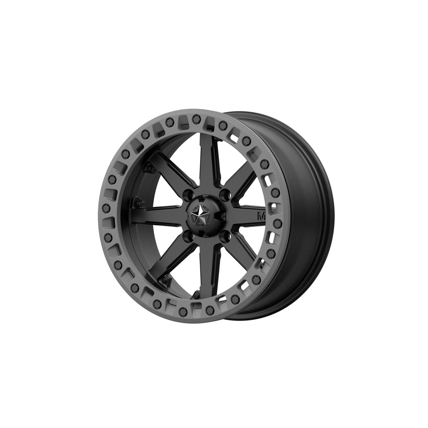 MSA Offroad Wheels M31 LOK2 18x7 0 4x137/4x137 Satin Black Matte Gray Ring