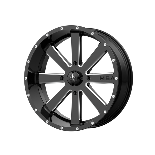 MSA Offroad Wheels M34 FLASH 24x7 0 4x137/4x137 Gloss Black Milled