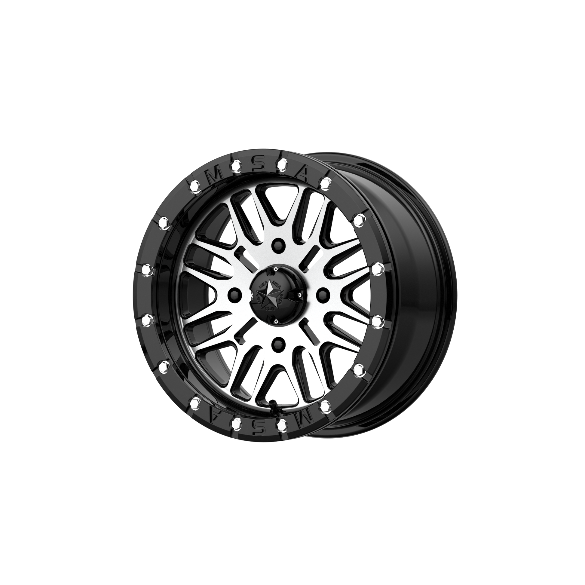 MSA Offroad Wheels M37 BRUTE BEADLOCK 18x7 10 4x137/4x137 Gloss Black Machined
