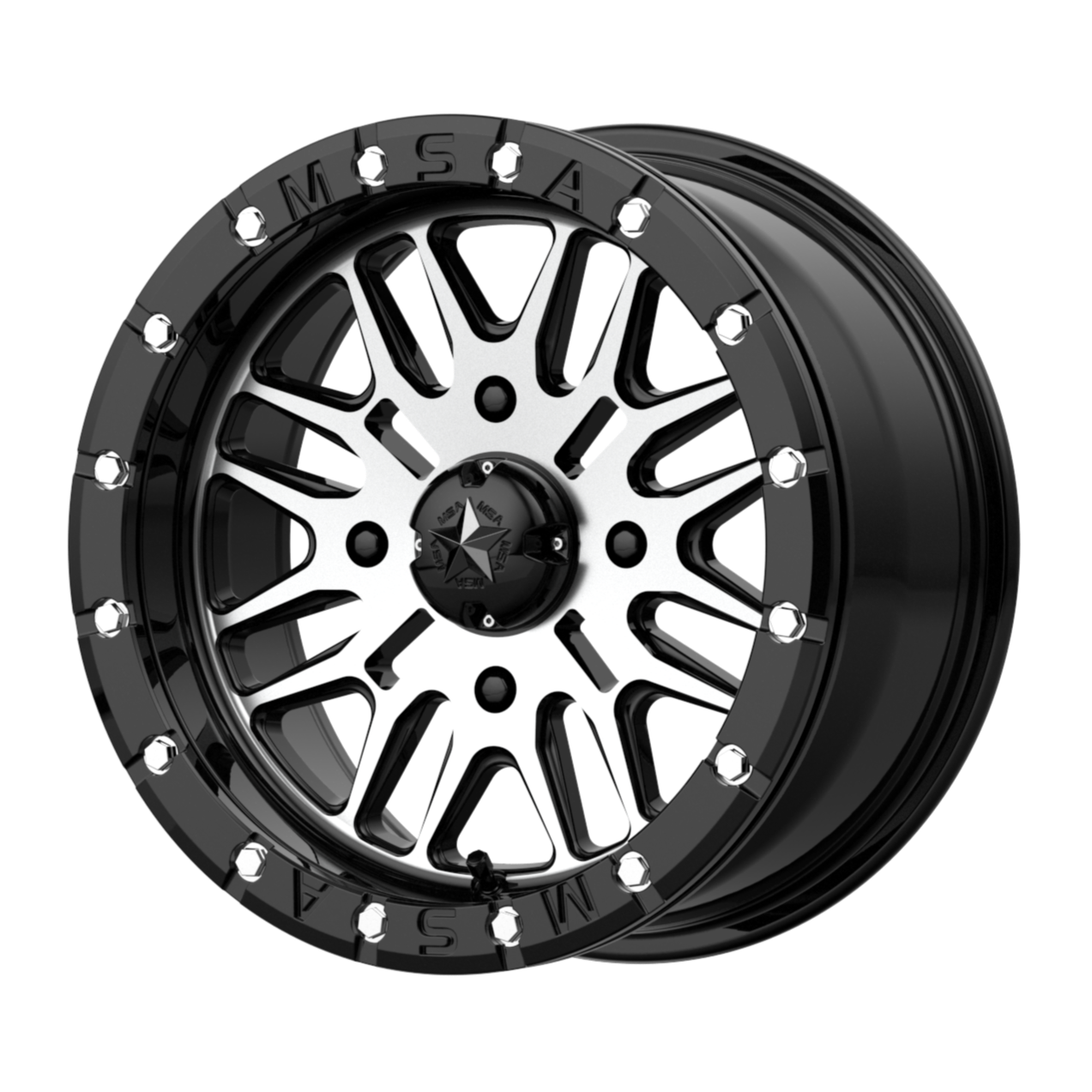 MSA Offroad Wheels M37 BRUTE BEADLOCK 14x7 10 4x137/4x137 Gloss Black Machined