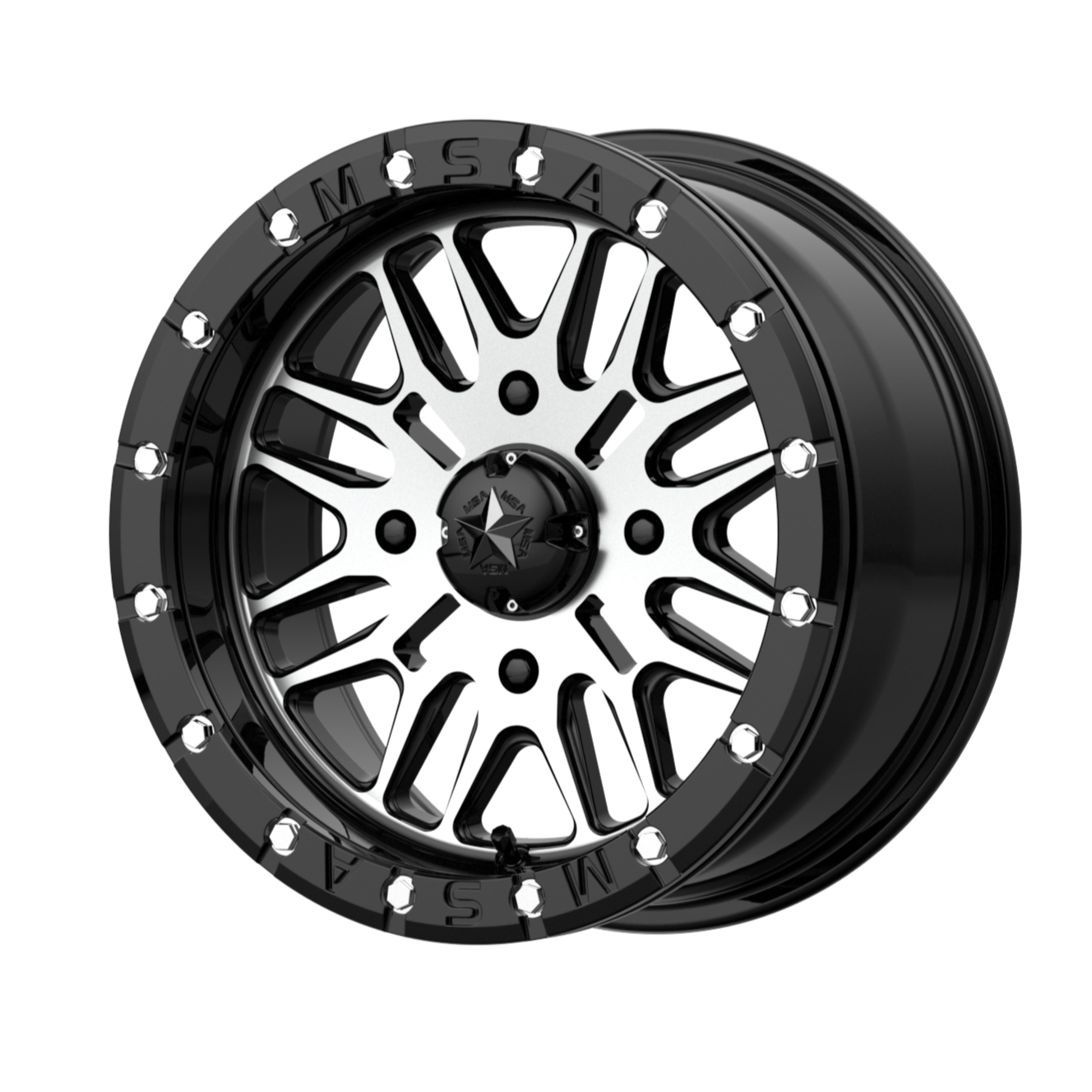 MSA Offroad Wheels M37 BRUTE BEADLOCK 14x7 10 4x156/4x156 Gloss Black Machined
