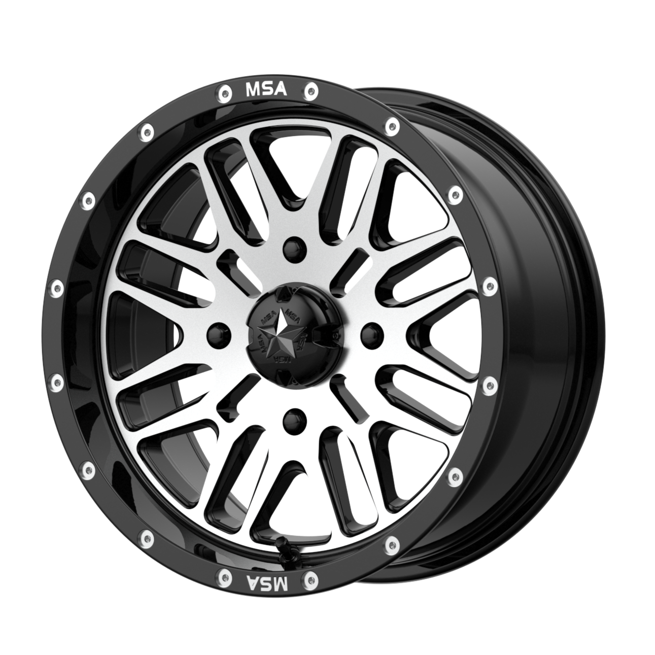MSA Offroad Wheels M38 BRUTE 18x7 10 4x156/4x156 Gloss Black Machined
