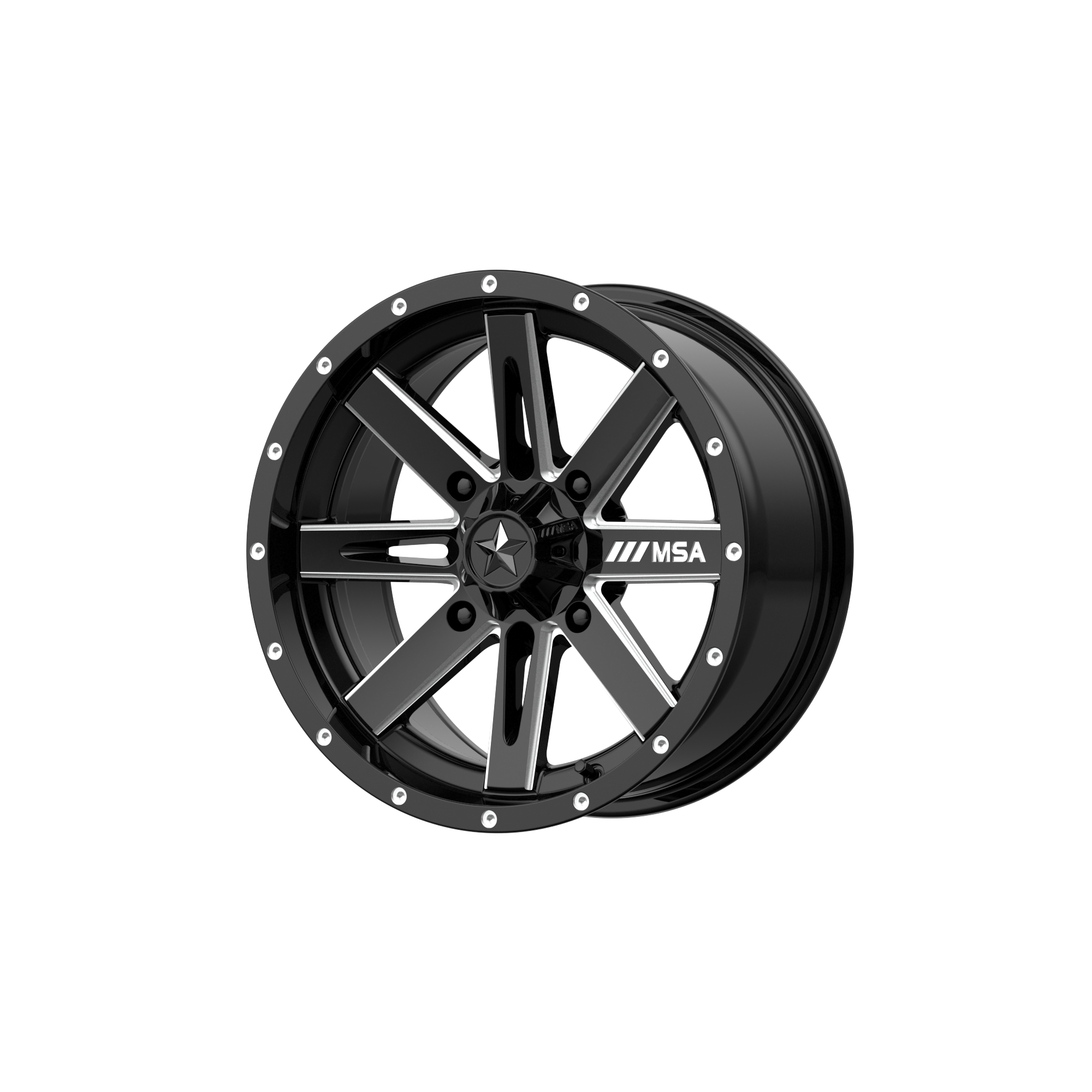 MSA Offroad Wheels M41 BOXER 15x7 10 4x110/4x110 Gloss Black Milled
