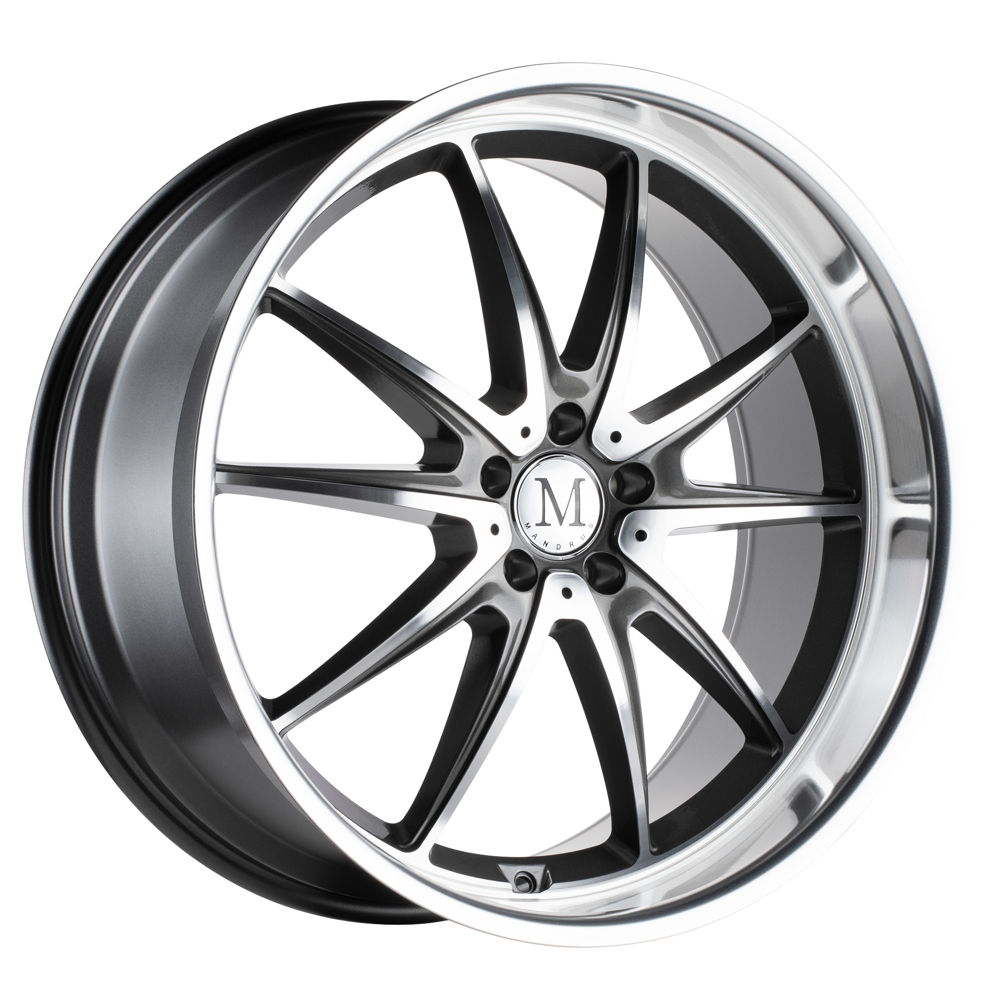 Mandrus ARGENT 17X8 32 5X112/5X112 GLOSS GUNMETAL W/ MIRROR CUT FACE