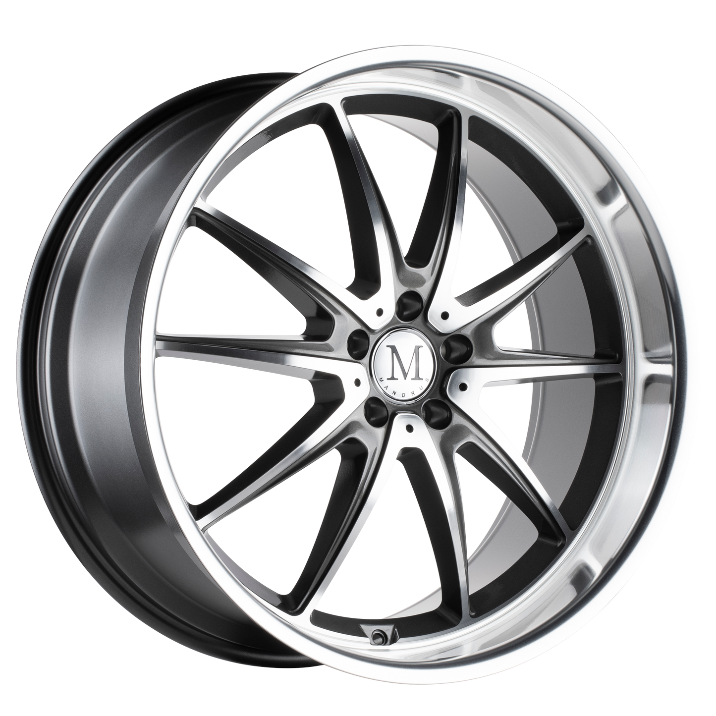 Mandrus ARGENT 17X8 25 5X112/5X112 GLOSS GUNMETAL W/ MIRROR CUT FACE
