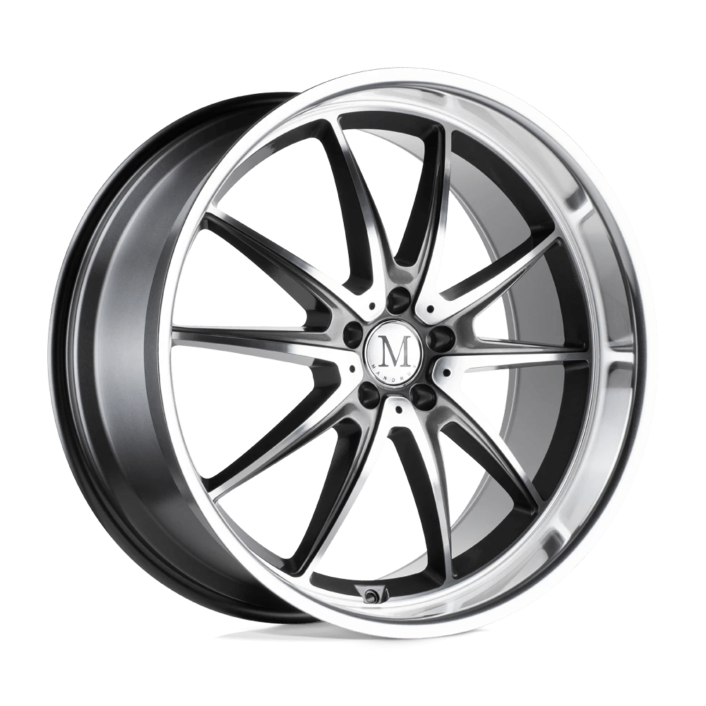 Mandrus ARGENT 17X8 25 5X112/5X112 GLOSS GUNMETAL W/ MIRROR CUT FACE