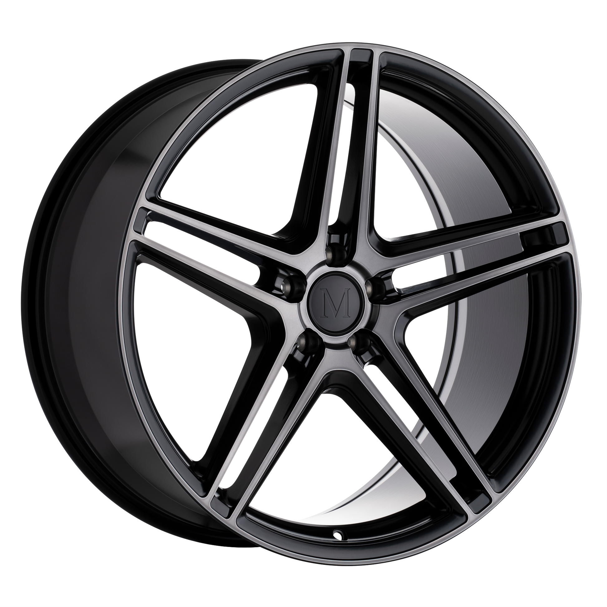 Mandrus BREMEN 18X9.5 39 5X112/5X112 SEMI GLOSS BLACK W/ MIRROR CUT FACE