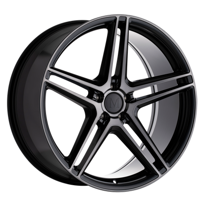 Mandrus BREMEN 20X10 25 5X112/5X112 SEMI GLOSS BLACK W/ MIRROR CUT FACE