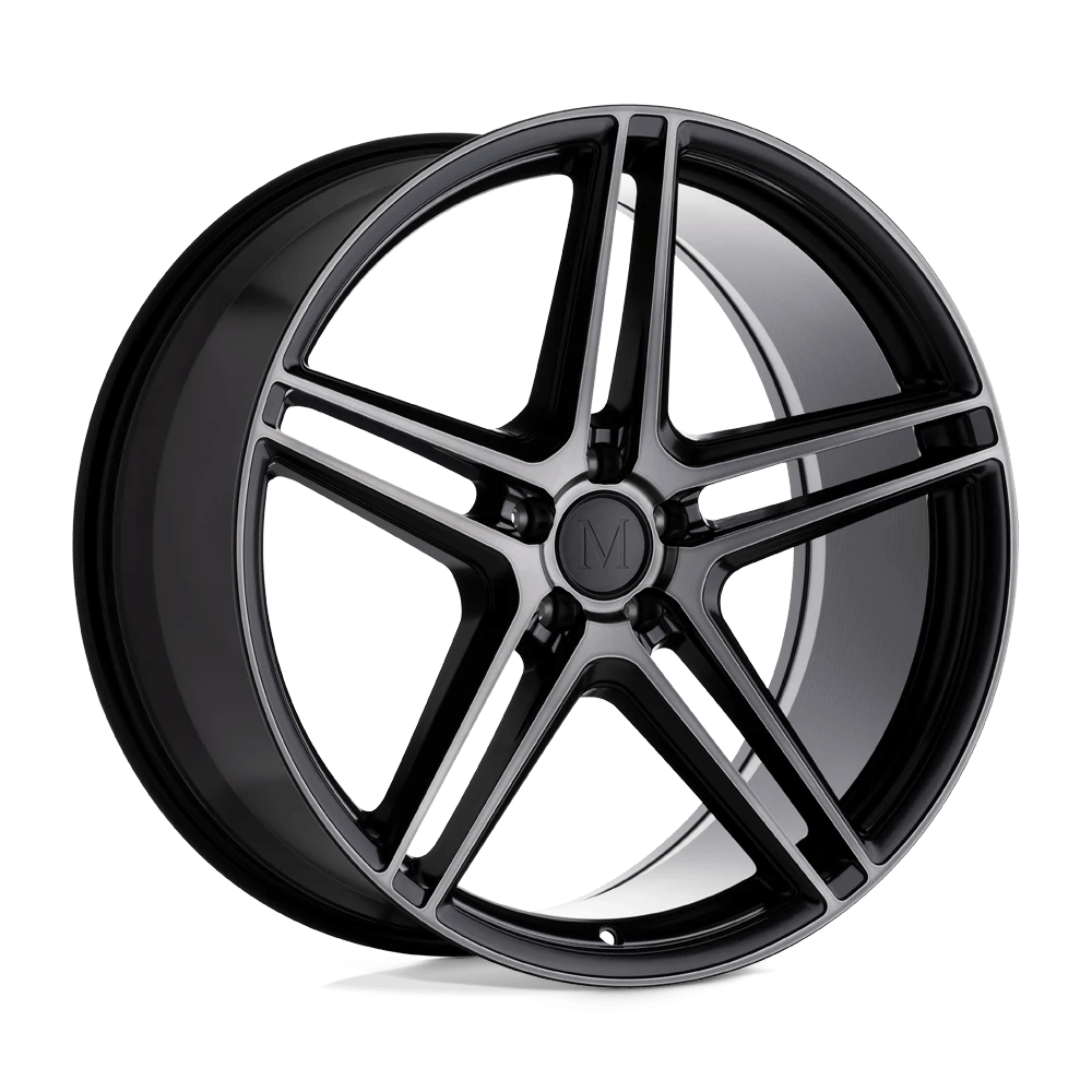 Mandrus BREMEN 17X8 25 5X112/5X112 SEMI GLOSS BLACK W/ MIRROR CUT FACE