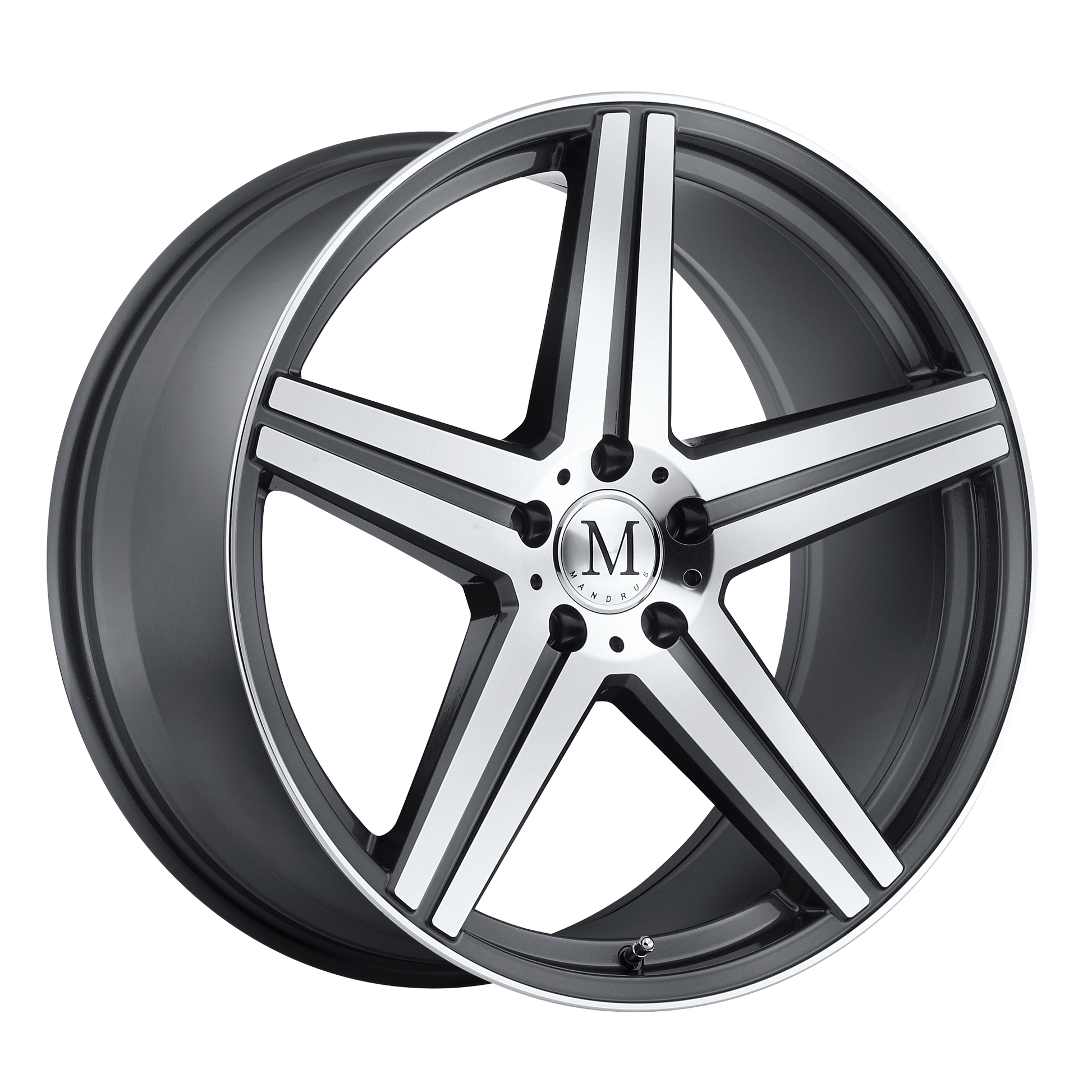 Mandrus ESTRELLA 17X8 25 5X112/5X112 GUNMETAL W/ MIRROR CUT FACE & LIP