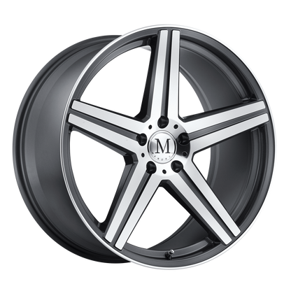 Mandrus ESTRELLA 17X8 25 5X112/5X112 GUNMETAL W/ MIRROR CUT FACE & LIP
