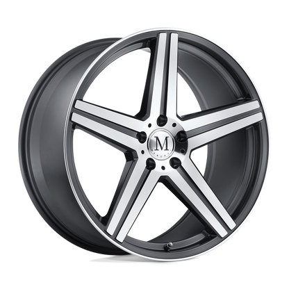 Mandrus ESTRELLA 17X8 32 5X112/5X112 GUNMETAL W/ MIRROR CUT FACE & LIP