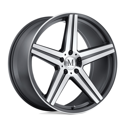 Mandrus ESTRELLA 17X8 32 5X112/5X112 GUNMETAL W/ MIRROR CUT FACE & LIP