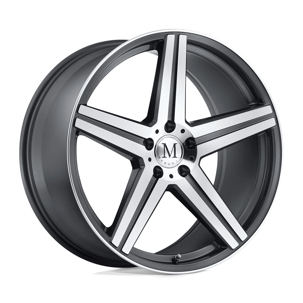 Mandrus ESTRELLA 17X8 25 5X112/5X112 GUNMETAL W/ MIRROR CUT FACE & LIP