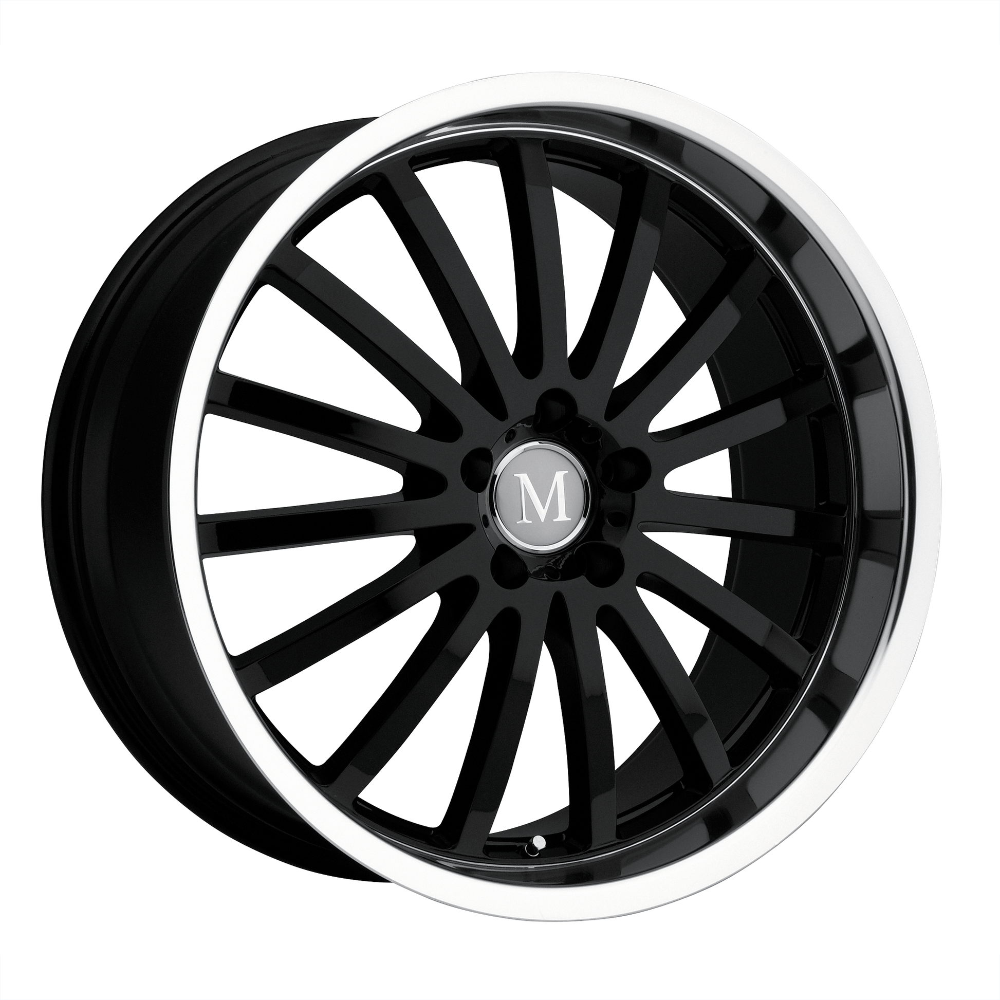 Mandrus MILLENIUM 18X9.5 35 5X112/5X112 GLOSS BLACK W/ MIRROR CUT LIP