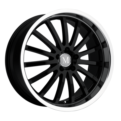 Mandrus MILLENIUM 18X8.5 25 5X112/5X112 GLOSS BLACK W/ MIRROR CUT LIP