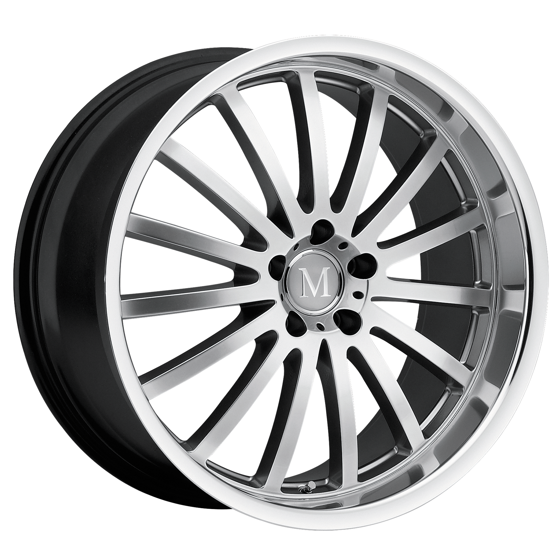Mandrus MILLENIUM 19X9.5 25 5X112/5X112 HYPER SILVER W/ MIRROR CUT LIP
