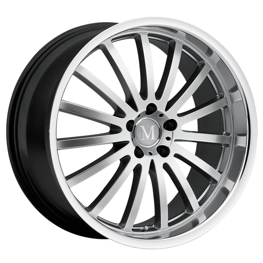 Mandrus MILLENIUM 19X9.5 25 5X112/5X112 HYPER SILVER W/ MIRROR CUT LIP